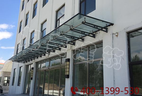  Steel structure glass canopy